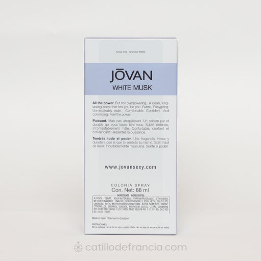 JOVAN WHITE MUSK BY COTY EAU DE COLOGNE HOMBRE 88ML - Perfumería Castillo de Francia