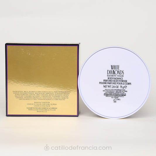 WHITE DIAMONDS BY ELIZABETH TAYLOR TALCO MUJER 75G - Perfumería Castillo de Francia