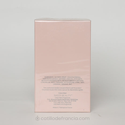 SHEER BEAUTY BY CALVIN KLEIN TOILETTE MUJER 100ML - Perfumería Castillo de Francia