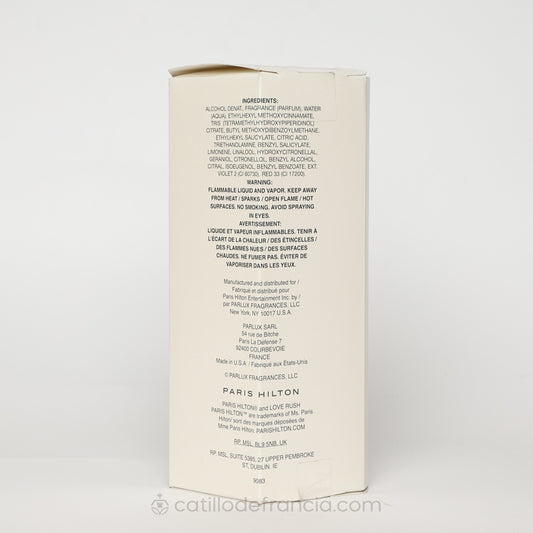 LOVE RUSH BY PARIS HILTON EAU PARFUM MUJER 100ML - Perfumería Castillo de Francia