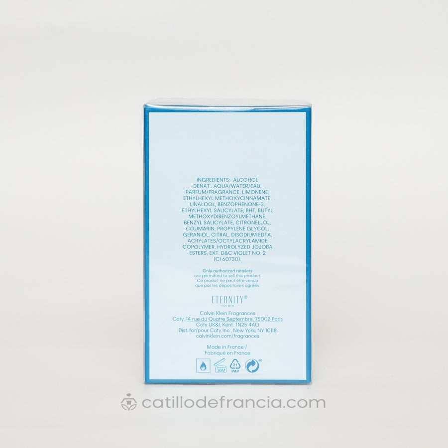 ETERNITY AIR BY CALVIN KLEIN EAU DE TOILETTE HOMBRE 100ML - Perfumería Castillo de Francia