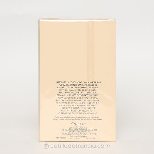 OBSESSION BY CALVIN KLEIN EAU DE TOILETTE HOMBRE 125ML - Perfumería Castillo de Francia