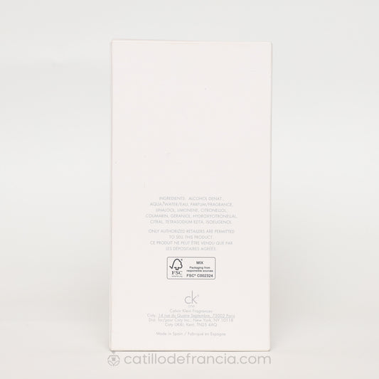 CK ONE BY CALVIN KLEIN EAU DE TOILETTE UNISEX 200ML - Perfumería Castillo de Francia