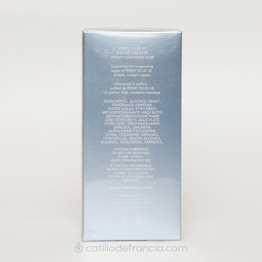 PERRY ELLIS 18 BY PERRY ELLIS EAU DE TOILETTE HOMBRE 100ML - Perfumería Castillo de Francia