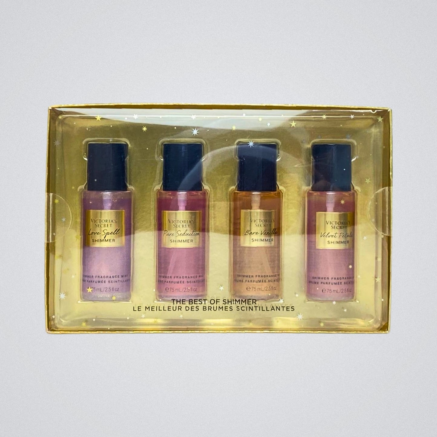 Estuche 4 Body Mist Shimmer By Victoria Secret Mujer, Presentación de 75ml, Original con envío gratis en México.