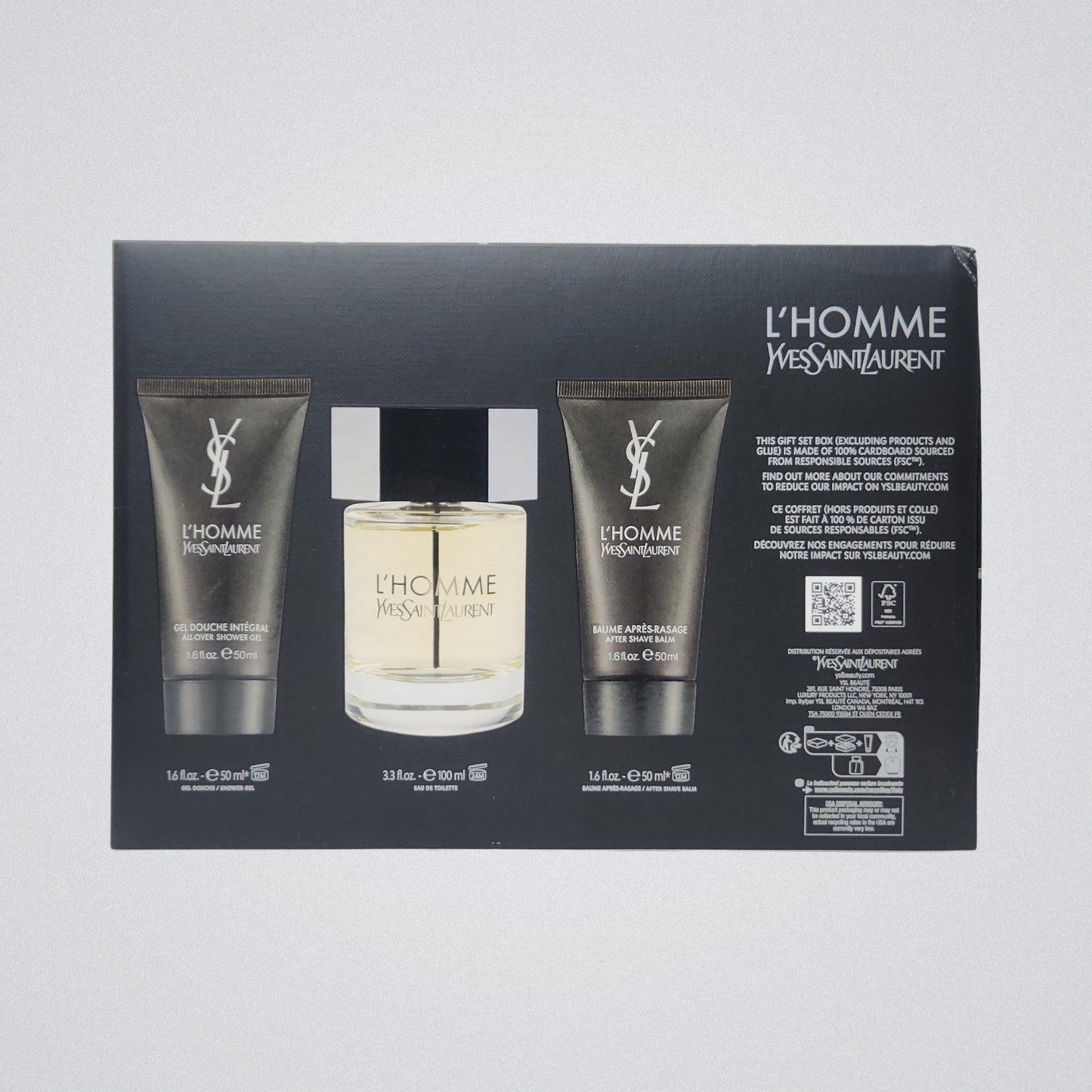 Estuche YSL L'Homme by Yves Saint Laurent Eau de Toilette Hombre +2, Presentación de 100ml, Original con envío gratis en México.