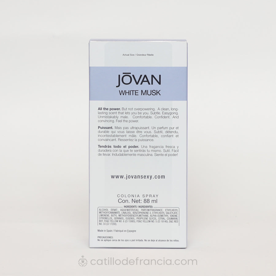 JOVAN WHITE MUSK BY COTY EAU DE COLOGNE HOMBRE 88ML - Perfumería Castillo de Francia