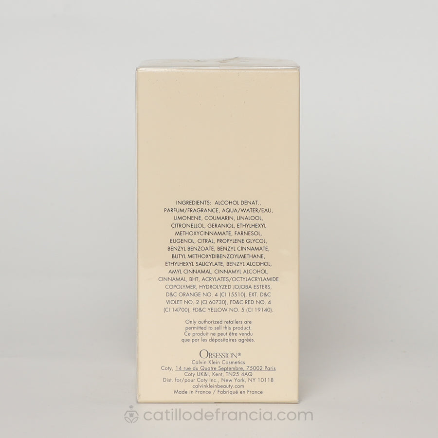 OBSESSION BY CALVIN KLEIN EAU DE PARFUM MUJER  100ML - Perfumería Castillo de Francia
