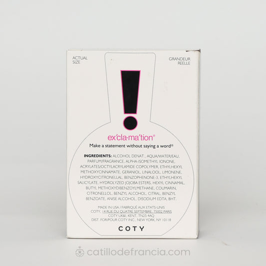 EXCLAMATION BY COTY EAU DE COLONIA MUJER 50ML - Perfumería Castillo de Francia