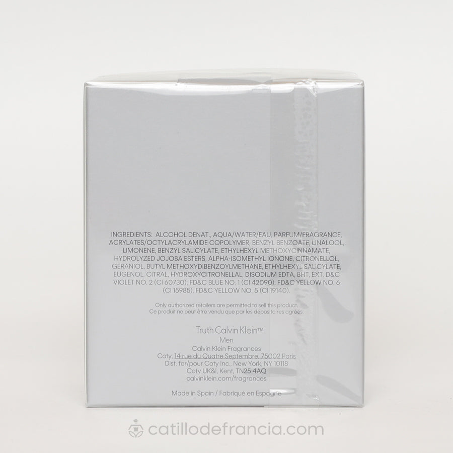 TRUTH BY CALVIN KLEIN TOILETTE HOMBRE 100ML - Perfumería Castillo de Francia