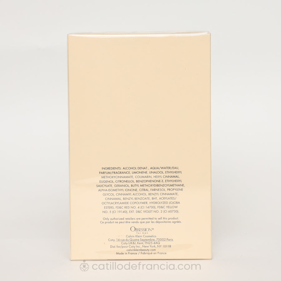 OBSESSION BY CALVIN KLEIN EAU DE TOILETTE HOMBRE 200ML - Perfumería Castillo de Francia