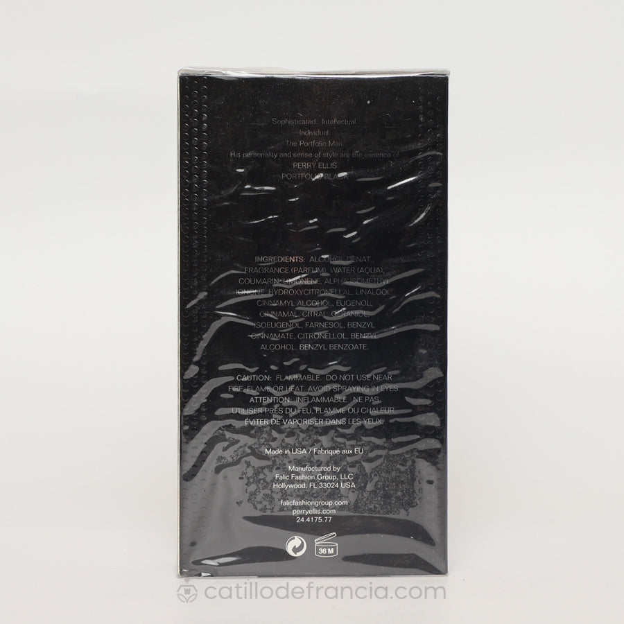 PORTAFOLIO BLACK BY PERRY ELLIS EAU DE TOILETTE HOMBRE 100ML - Perfumería Castillo de Francia
