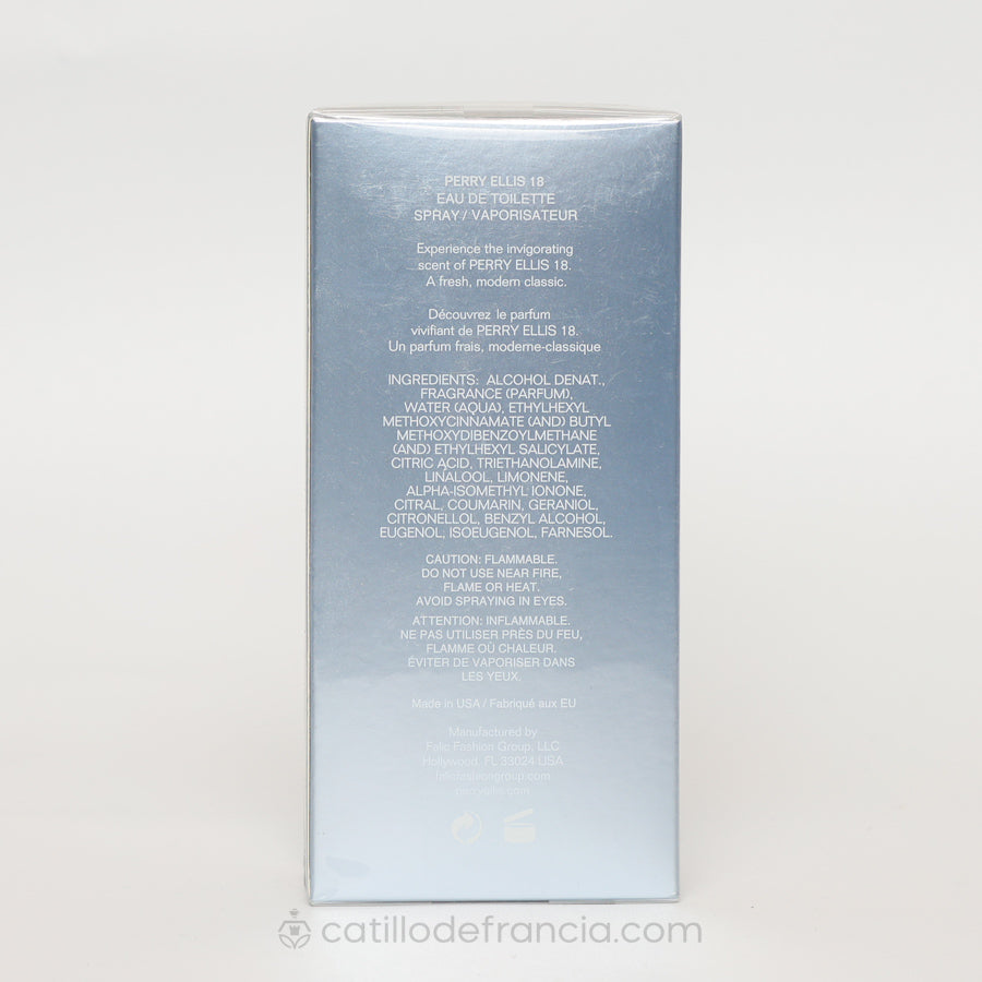 PERRY ELLIS 18 BY PERRY ELLIS EAU DE TOILETTE HOMBRE 100ML - Perfumería Castillo de Francia