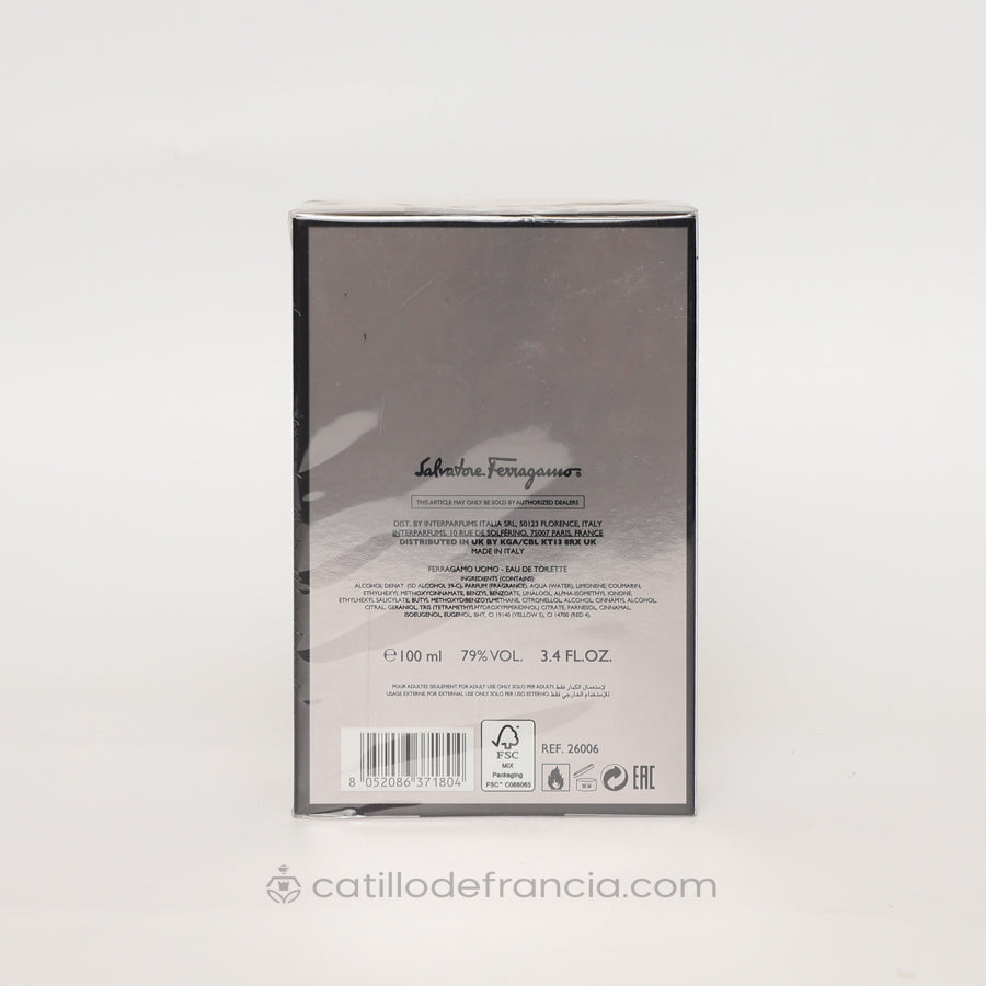 UOMO BY SALVATORE FERRAGAMO TOILETTE HOMBRE 100ML - Perfumería Castillo de Francia