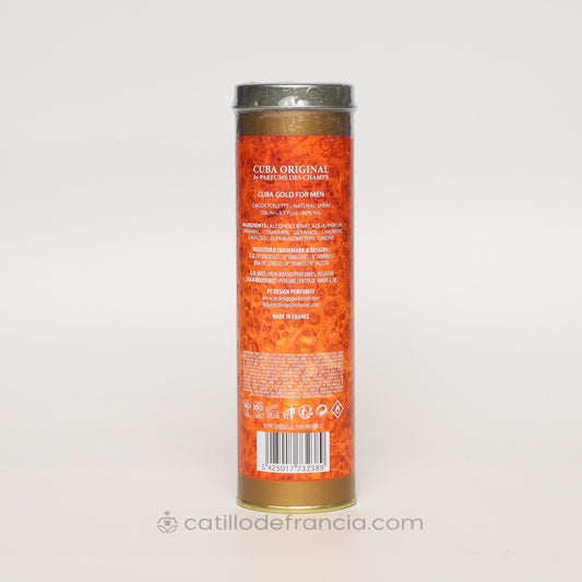 CUBA GOLD BY PARFUMS DES CHAMPS EAU DE TOILETTE HOMBRE 100ML - Perfumería Castillo de Francia