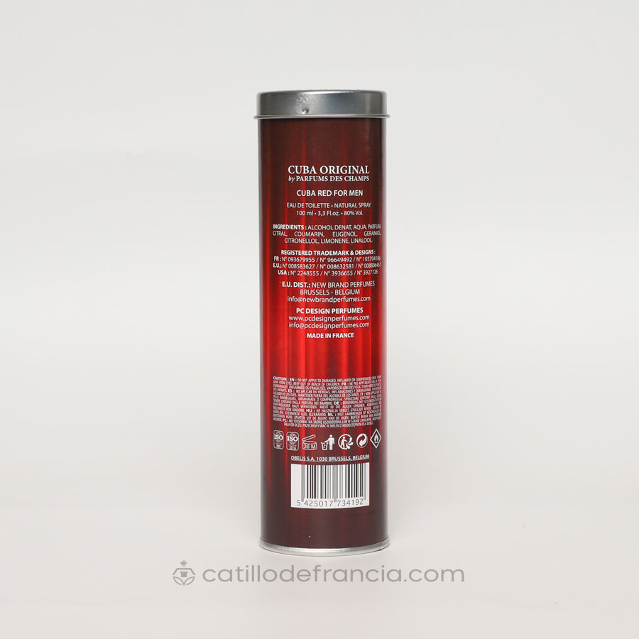 CUBA RED BY PARFUMS DES CHAMPS EAU DE TOILETTE  HOMBRE 100ML - Perfumería Castillo de Francia
