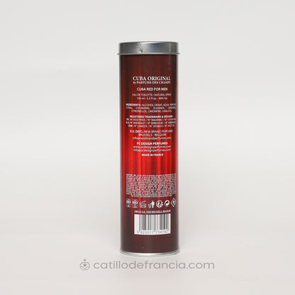 CUBA RED BY PARFUMS DES CHAMPS EAU DE TOILETTE  HOMBRE 100ML - Perfumería Castillo de Francia