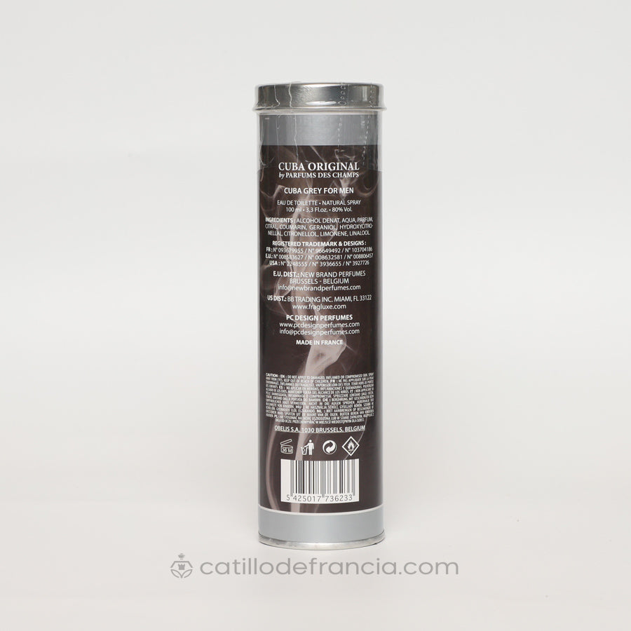 CUBA GREY  BY PARFUMS DES CHAMPS EAU DE TOILETTE HOMBRE 100ML - Perfumería Castillo de Francia