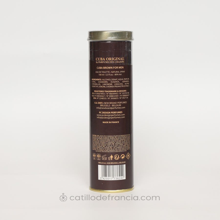 CUBA BROWN BY PARFUMS DES CHAMPS EAU DE TOILETTE HOMBRE 100ML - Perfumería Castillo de Francia