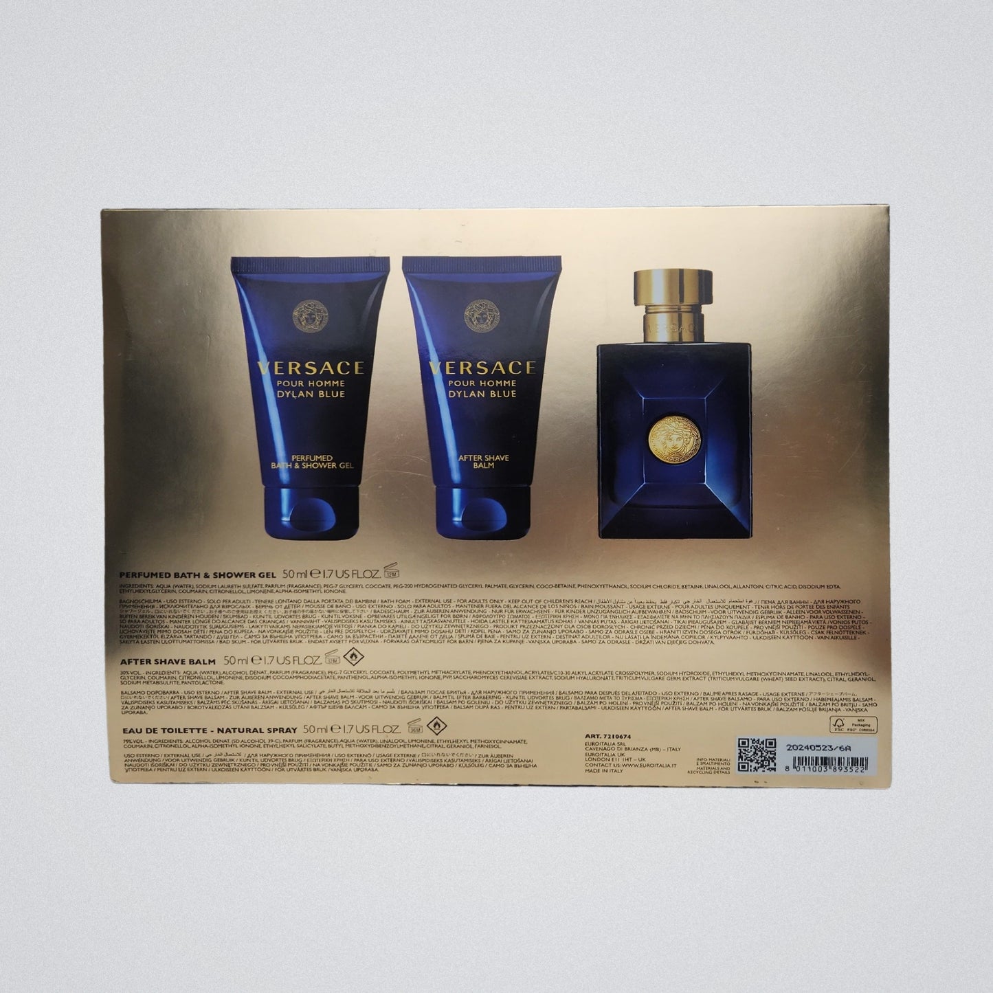 Estuche Dylan Blue By Versace Eau de Toilette Hombre +2, Presentación de 50ml, Original con envío gratis en México.
